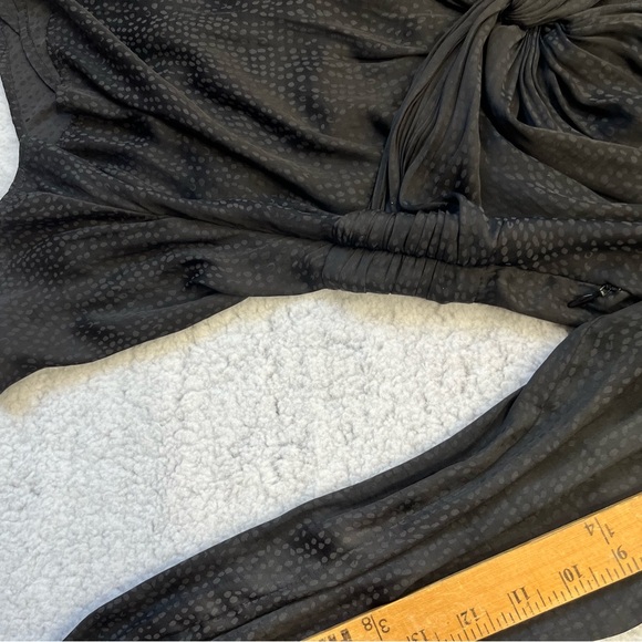 Chelsea Black Polyester Twist Front Long Sleeve V Neck Blouse Size S - Picture 9 of 13